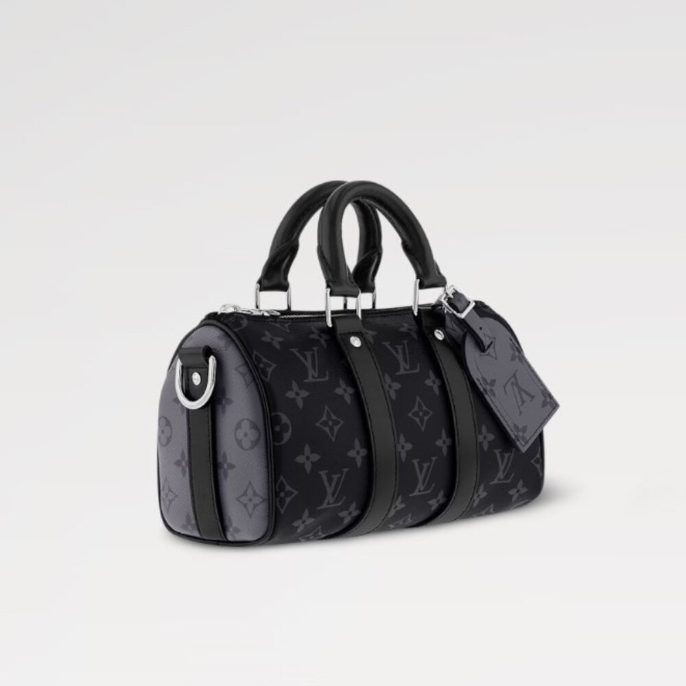 Louis Vuitton Keepall Bandoulière 25 Monogram Eclipse Reverse Canvas Bag - Picture 3 of 16